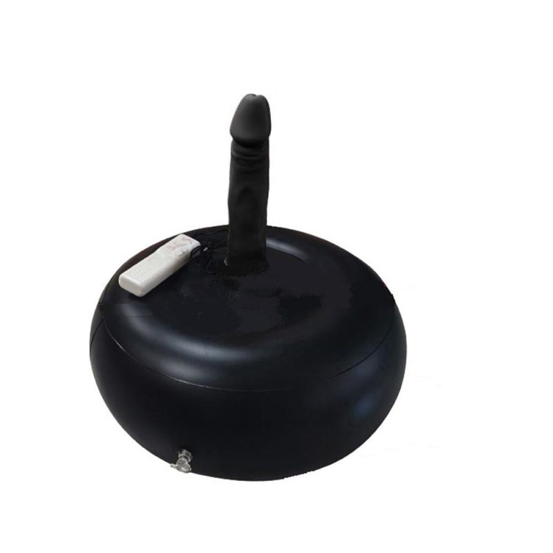 19 cm Realistik Siyah İnflatable Pilates Toplu Vibratör Penis 