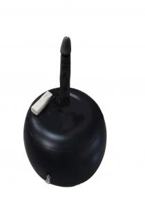 19 cm Realistik Siyah İnflatable Pilates Toplu Vibratör Penis 